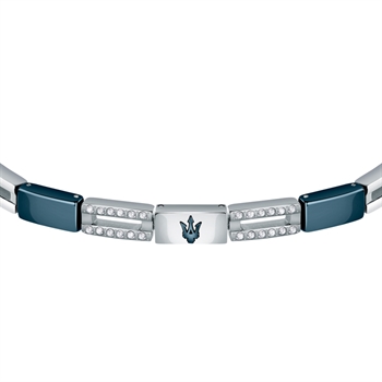 Maserati herrearmbånd stål og sten